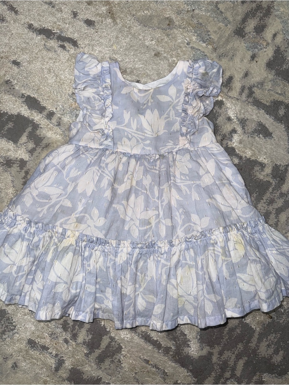Jason Wu Light Blue and White Floral Ruffled Toddler Dress